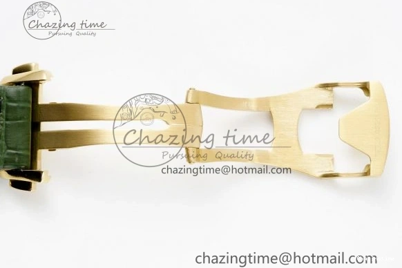 0205 Speedmaster Moonwatch in Moonshine Gold YG RMF Best Edition Green Dial on Green Leather Strap Manual Chrono EasyCare 7832